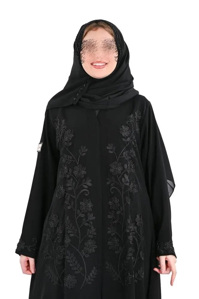 عباية ملكي كلوش بتطريز وشك يدوي