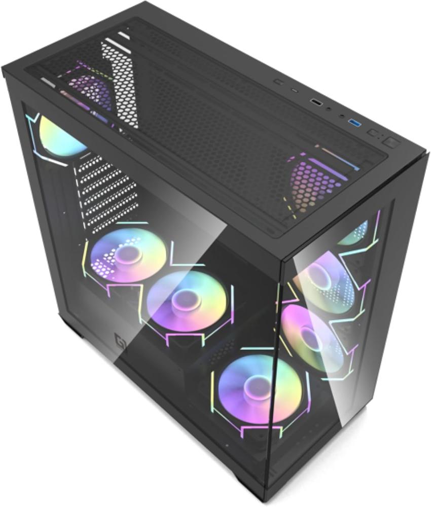 كيس ألعاب GAME ONE PHANTOM 7 – تصميم زجاجي وإضاءة ARGB مدمجة