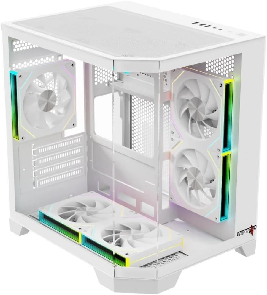 SPEAR DOST60 ECO ARGB MATX PC Case – White