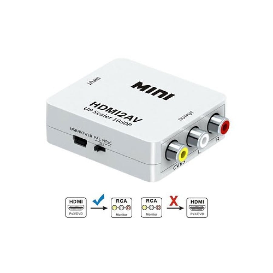 HDMI to AV converter supports up to 1080P