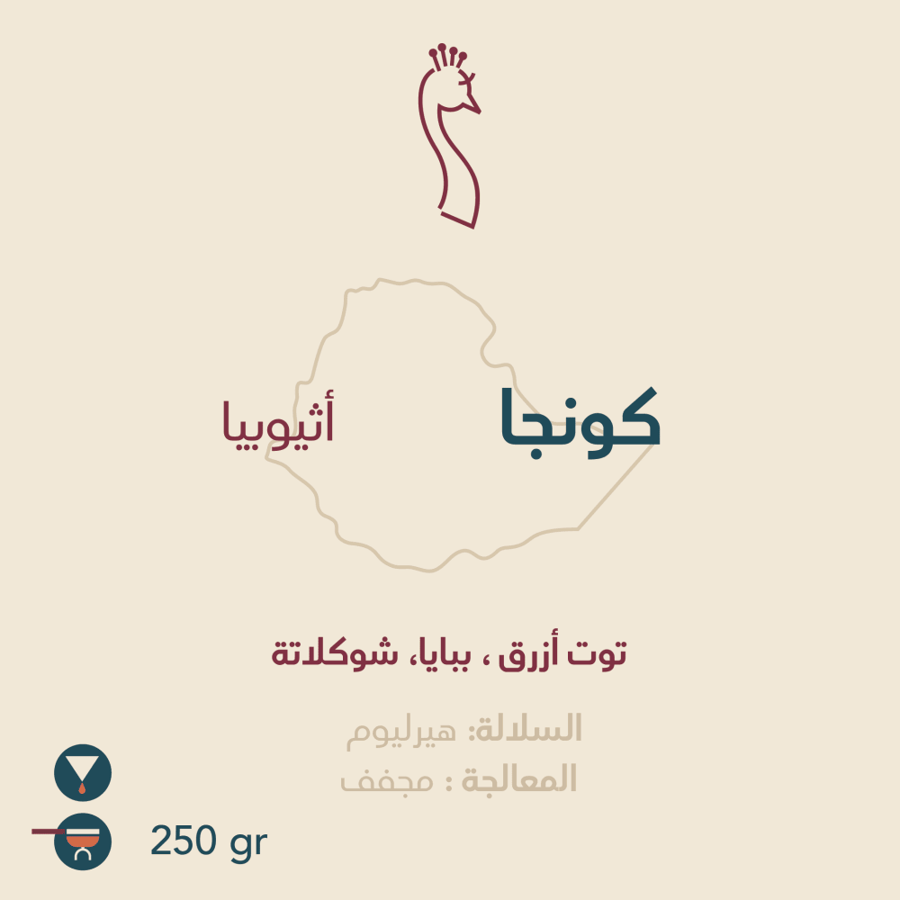 محمصة طاووس اثيوبيا كونجا 250جم