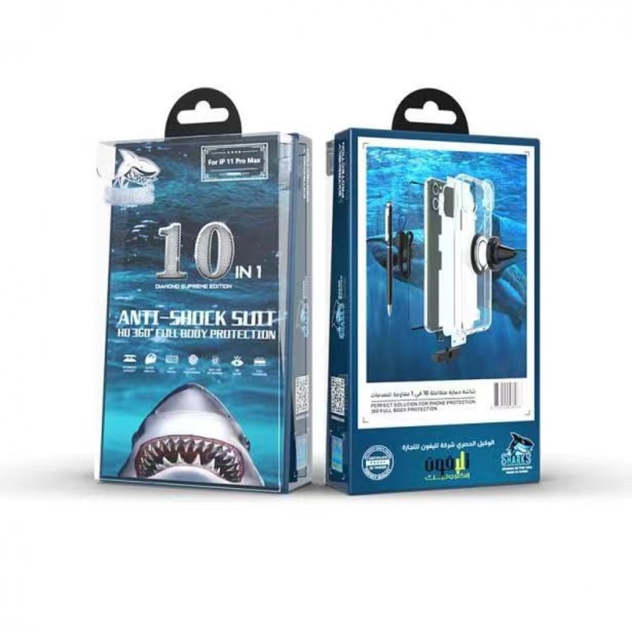 iPhone 12 Mini, transparent screen, 10-in-1 protection package from Sharks