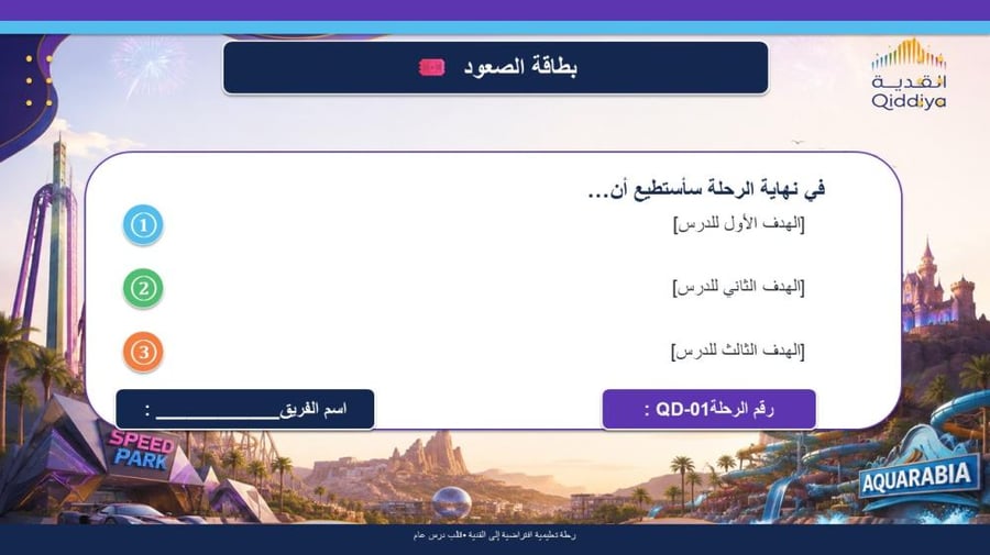 عرض درس افتراضي بوربوينت (قابل للتعديل) رحلة للقدية