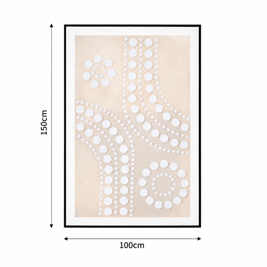 لوحة ديكور كبيرة بإطار أسود مقاس 100 × 150 سم