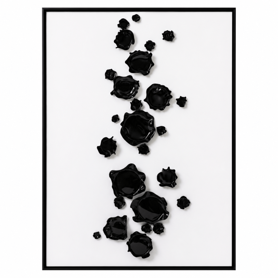 لوحة فنية للحائط بإطار أسود مقاس 100 × 150 سم