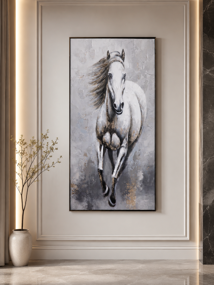 لوحة حائط طولية بإطار أسود مقاس 80 × 160 سم