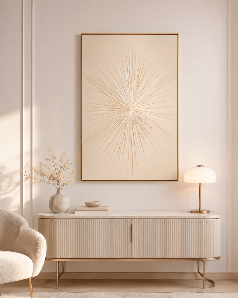 لوحة حائط بإطار ذهبي مقاس 80 × 120 سم