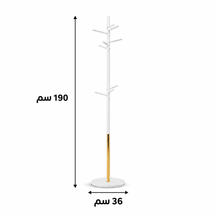 علاقة ملابس باللون ابيض و جولدمقاس 190× 36 سم