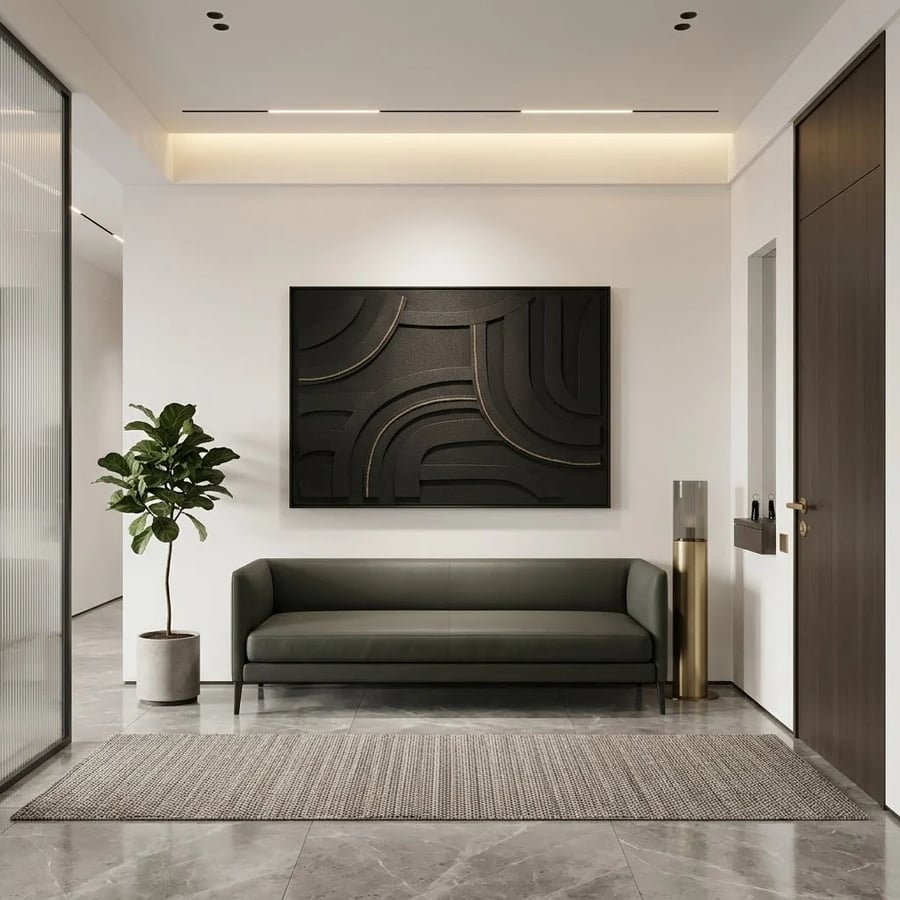 لوحة جدارية فنية بإطار أسود مقاس 120×80