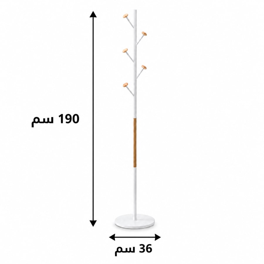 علاقة ملابس باللون الأبيض والبيجمقاس 190× 36 سم
