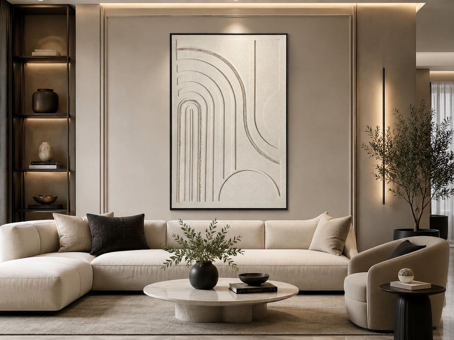 لوحة حائط عصرية بإطار أسود مقاس 100 × 150 سم