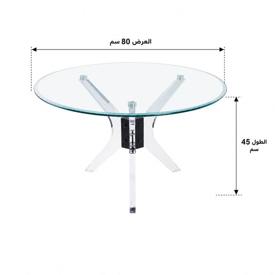 طاولة شاي أكريليك زجاج أسود