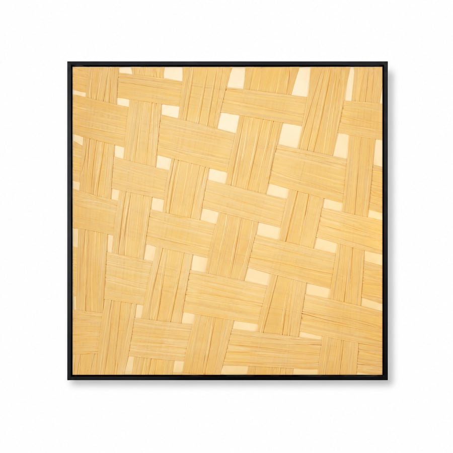 لوحة ديكور مربعة بإطار أسود مقاس 100 × 100 سم