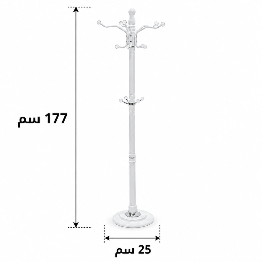 علاقة ملابس باللون الأبيضمقاس 177 × 25 سم