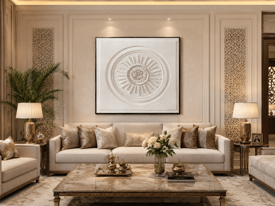 لوحة حائط مربعة بإطار أسود مقاس 100 × 100 سم