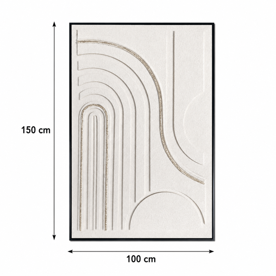 لوحة حائط عصرية بإطار أسود مقاس 100 × 150 سم