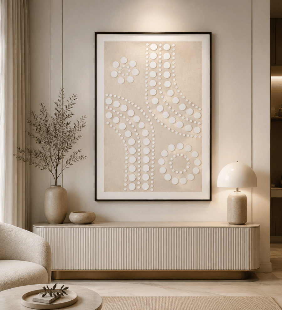 لوحة ديكور كبيرة بإطار أسود مقاس 100 × 150 سم