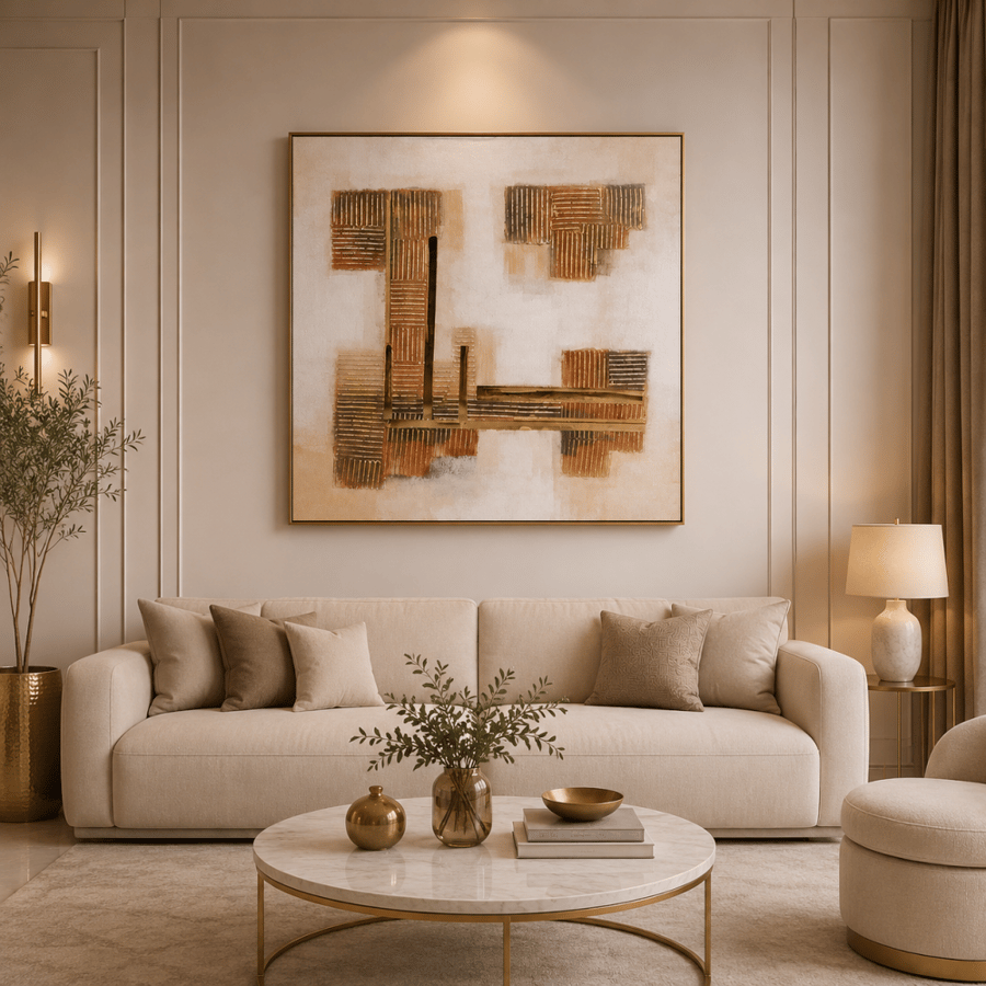 لوحة فنية مربعة للديكور مقاس 100 × 100 سم
