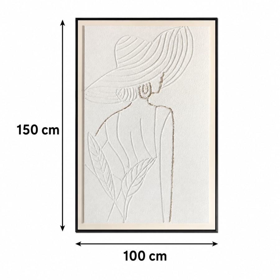لوحة فنية مودرن بإطار أسود مقاس 100 × 150 سم