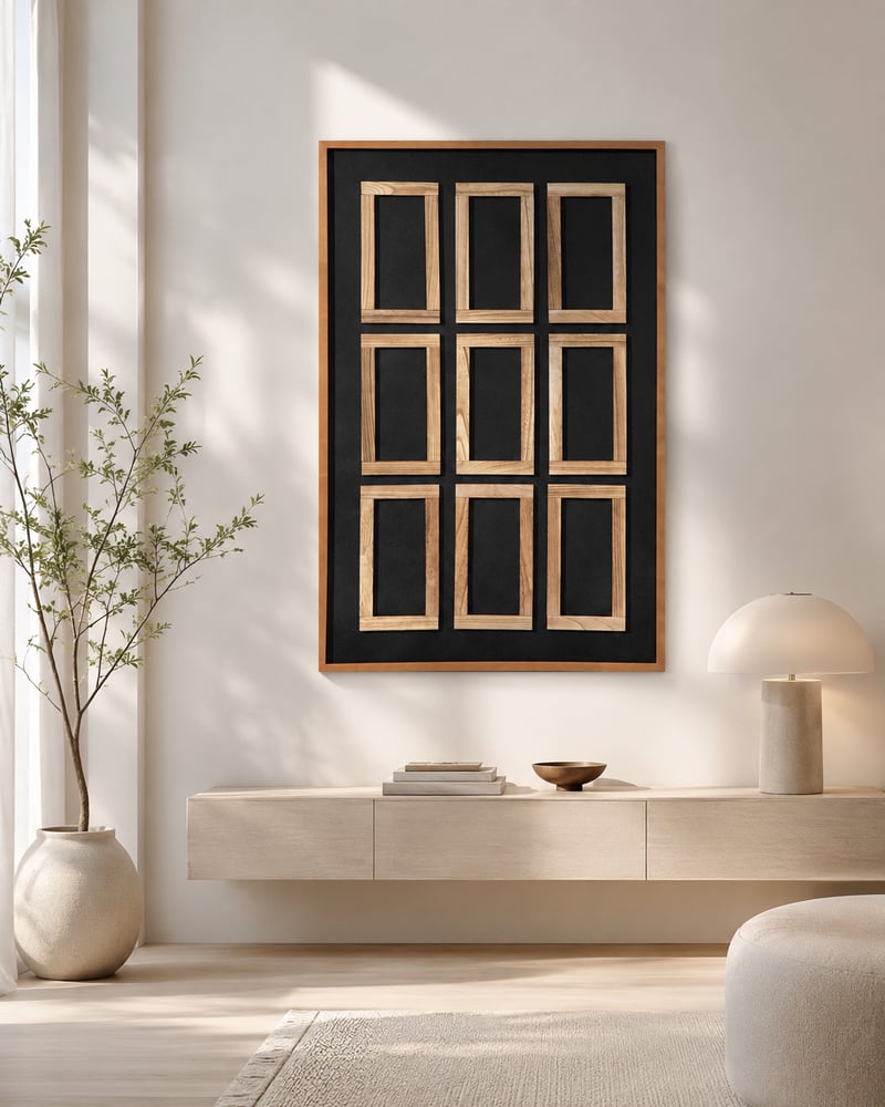 لوحة حائط مودرن بإطار أسود مقاس 120 × 80 سم