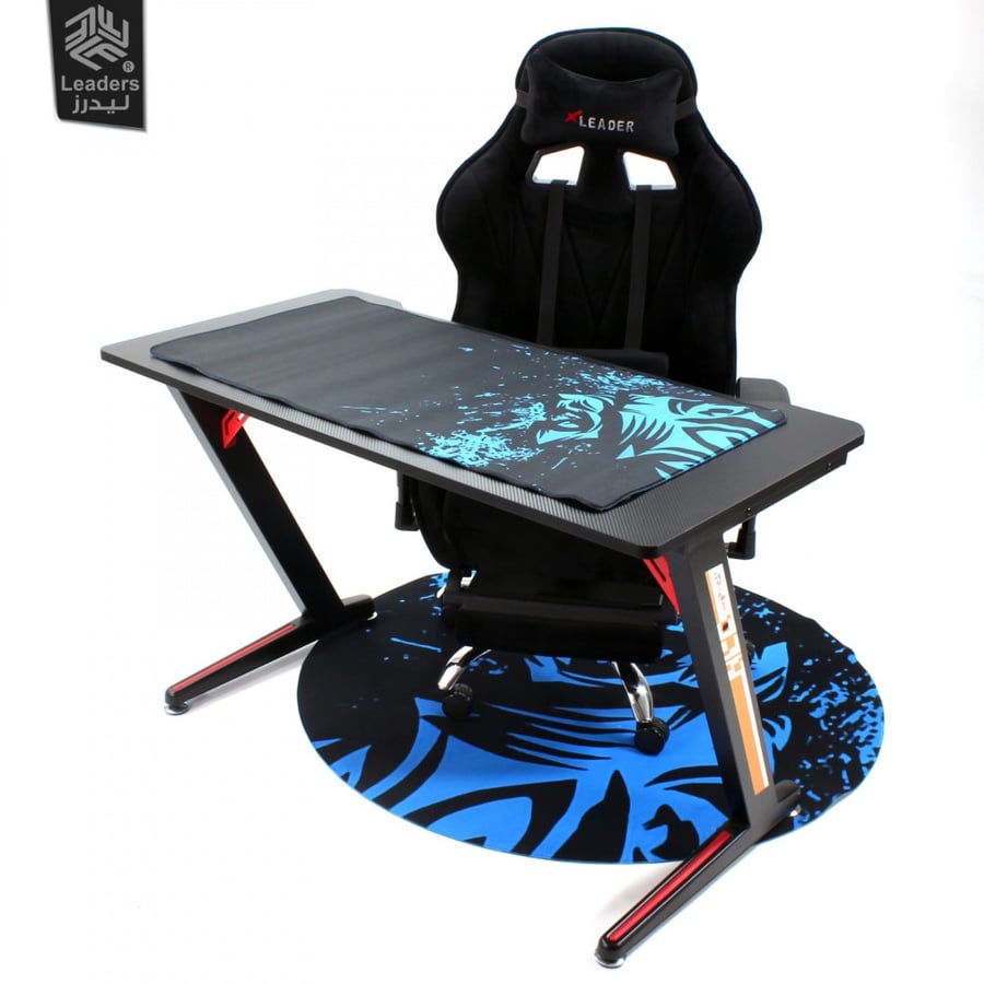 931- Game Chair Mouse And Floor Pad BLack x Blue