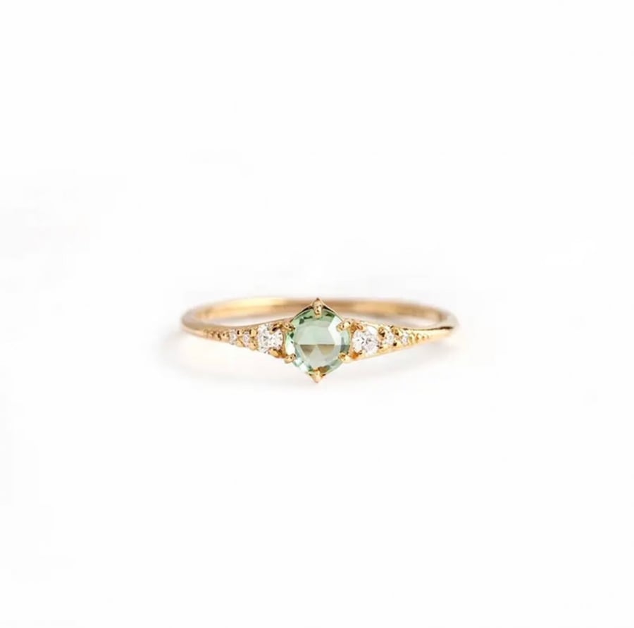 925 silver ring with zircon crystal