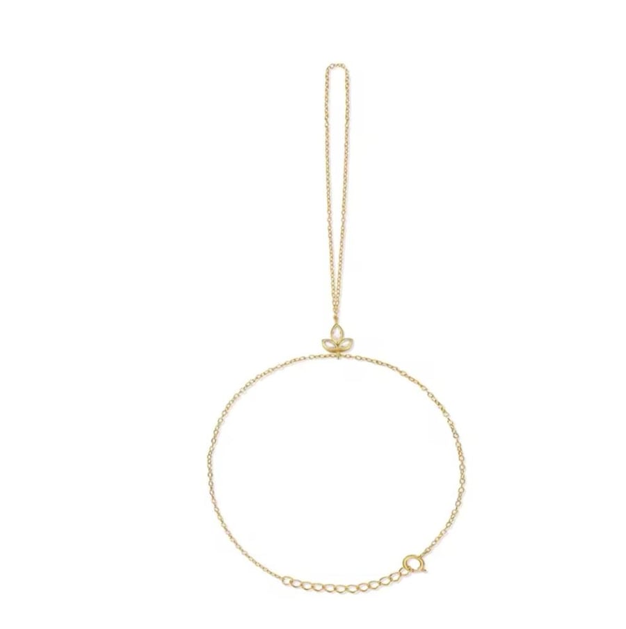 Silver bracelet with a connected ring