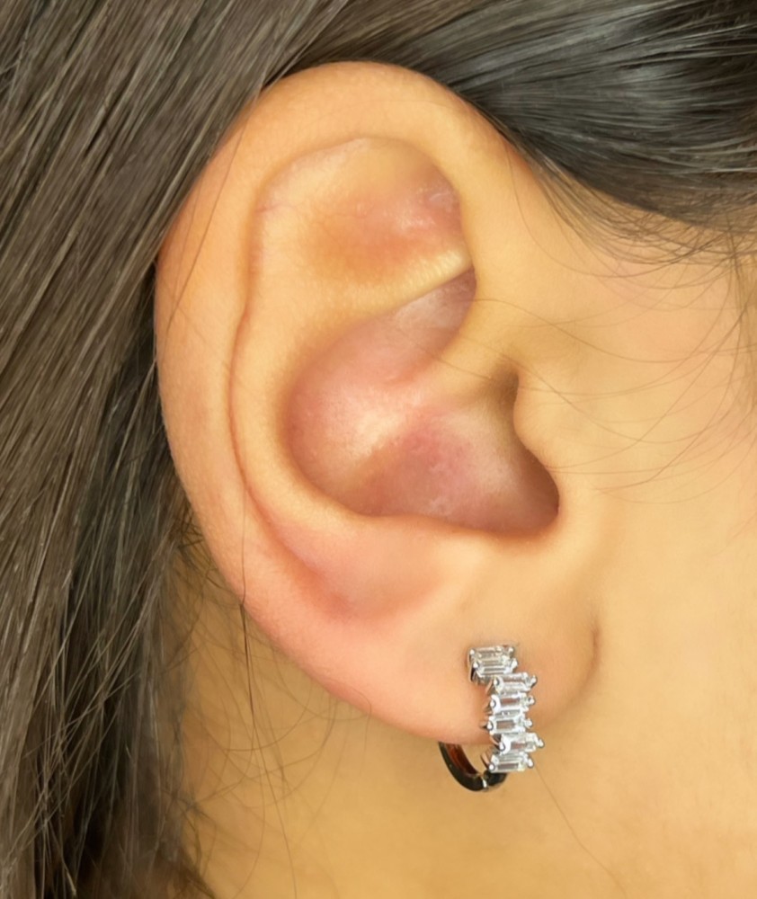 Silver hoop earring