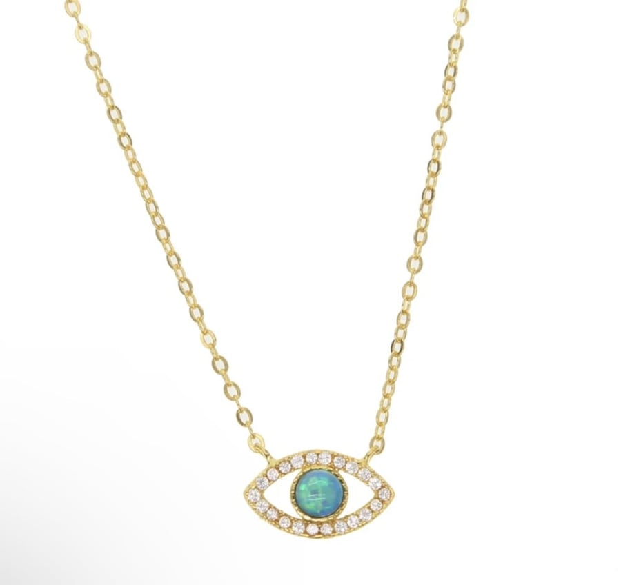 Silver necklace adorned with zircon
