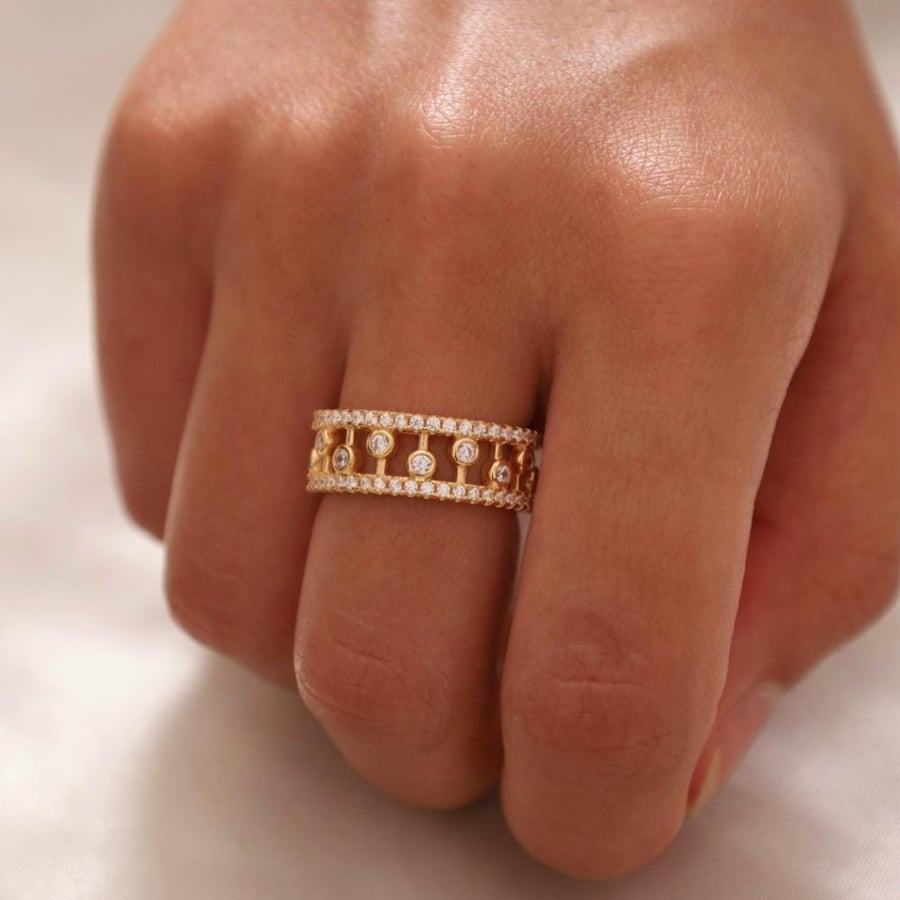 925 silver ring rose gold