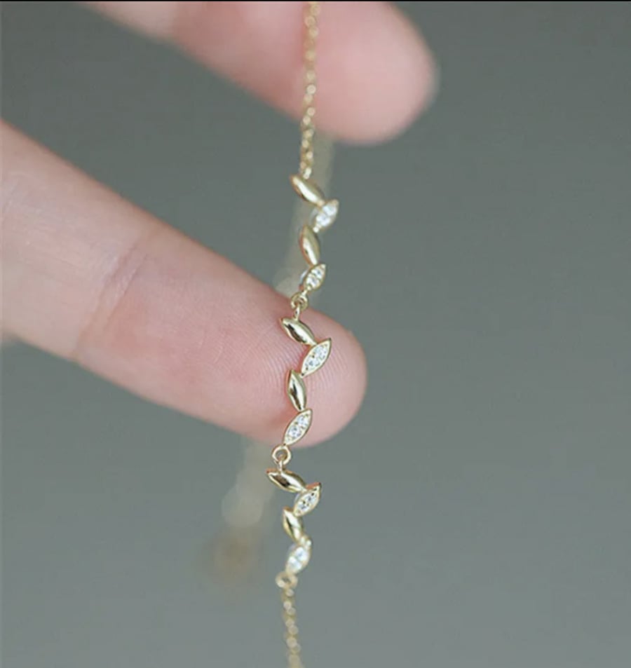 Silver bracelet 925 plated with 14K gold