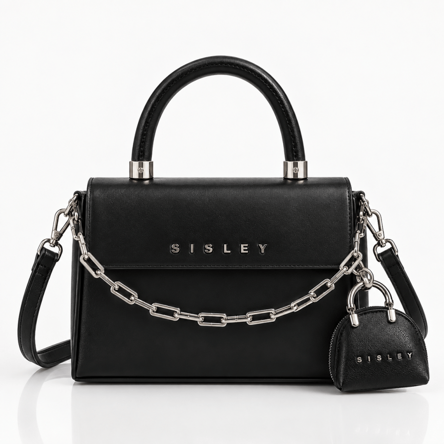 Sisley - حقيبة سيسلي أصلية 100% سوداء – حجم صغير