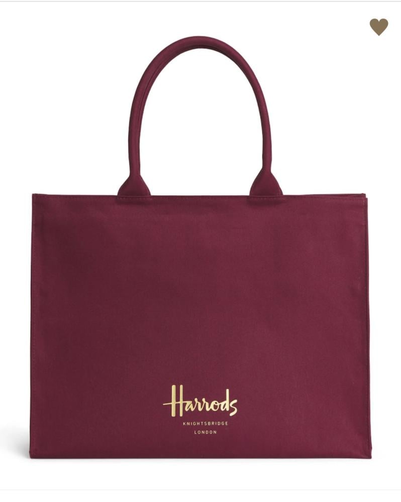 شنطة هارودز Harrods الأصلية – قطن – برغندي – حجم كبير