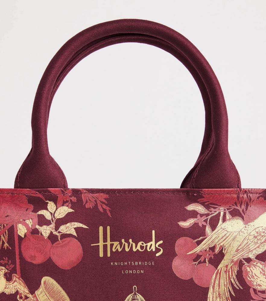 حقيبة يد Harrods هارودز الأصلية 100%، من شركة هارودز لندن، لون بورغندي، حجم صغير.