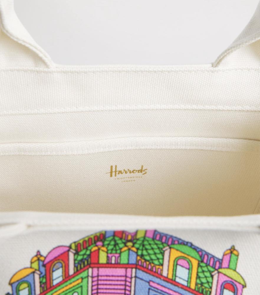 شنطة هارودز Harrods الأصلية – قطن – متعدد الألوان – حجم صغير – واجهة هارود