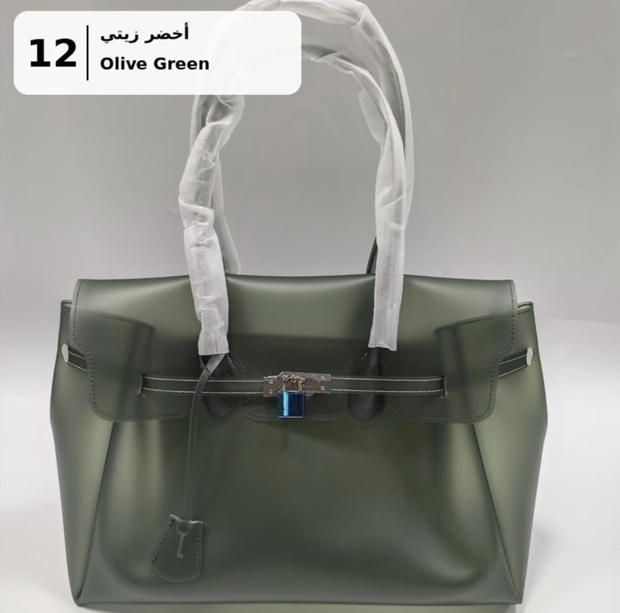 حقيبة يد جيلي نسائية من TPU، الترند الكوري، لون أزرق دخاني