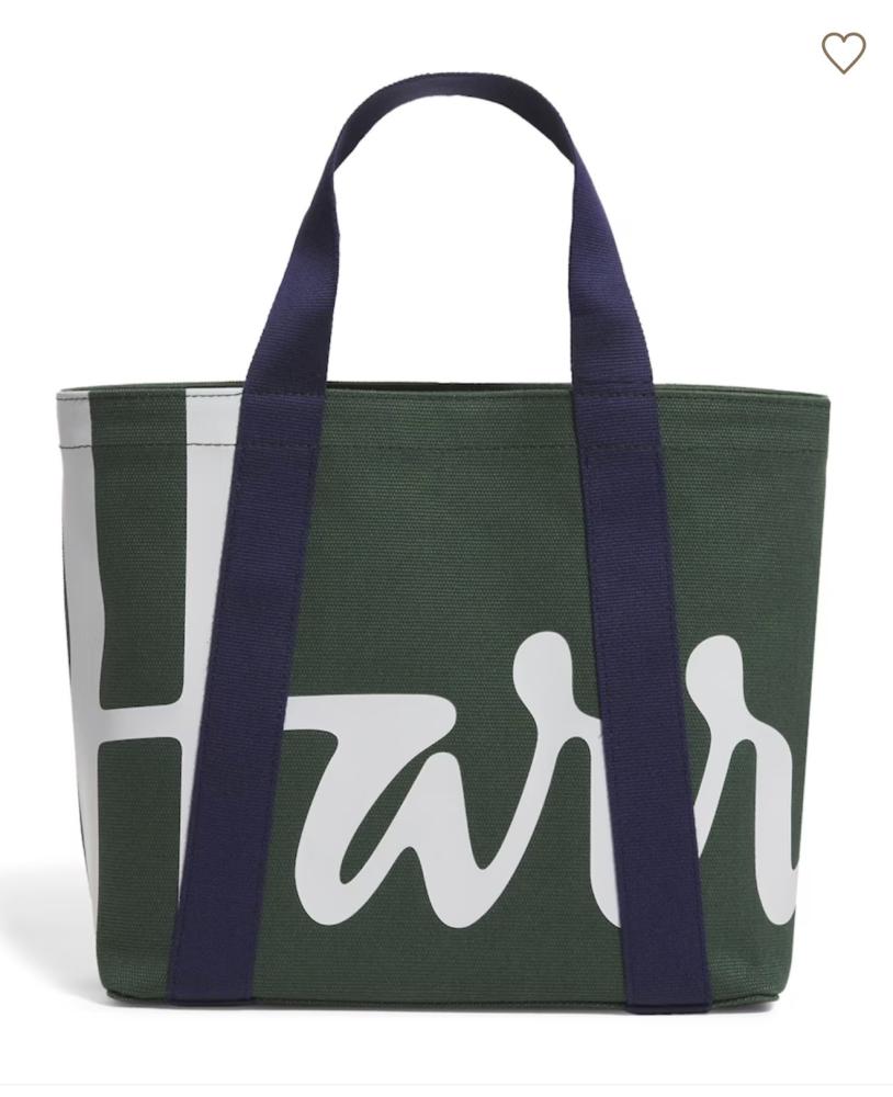 حقيبة يد Harrods هارودز - أصلية -من شركة هارودز لندن. قطن - لون اخضر - حجم صغير .