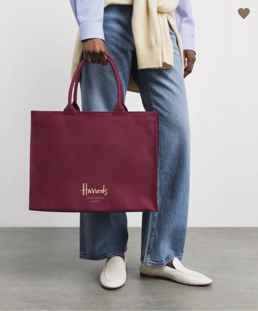 شنطة هارودز Harrods الأصلية – قطن – برغندي – حجم كبير