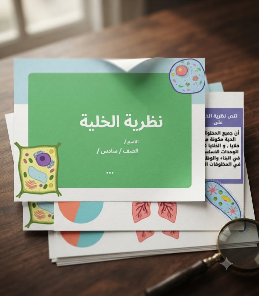 مطوية درس نظرية الخلية- سادس - فصل 1