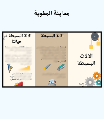 مطوية درس الآلات البسيطة - سادس - الفصل 2