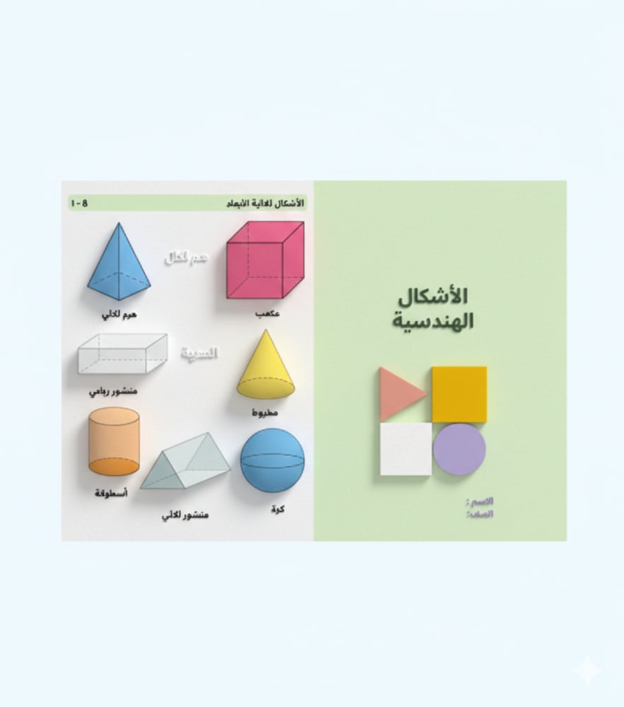 الأشكال الهندسية - رياضيات - رابع - ف٢