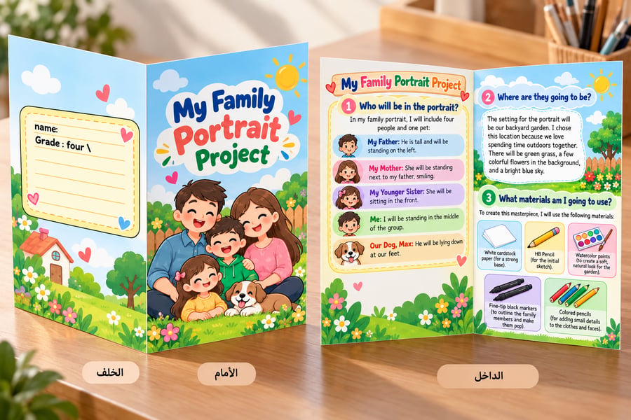 family potrait - الوحدة الأولى - رابع- ف1
