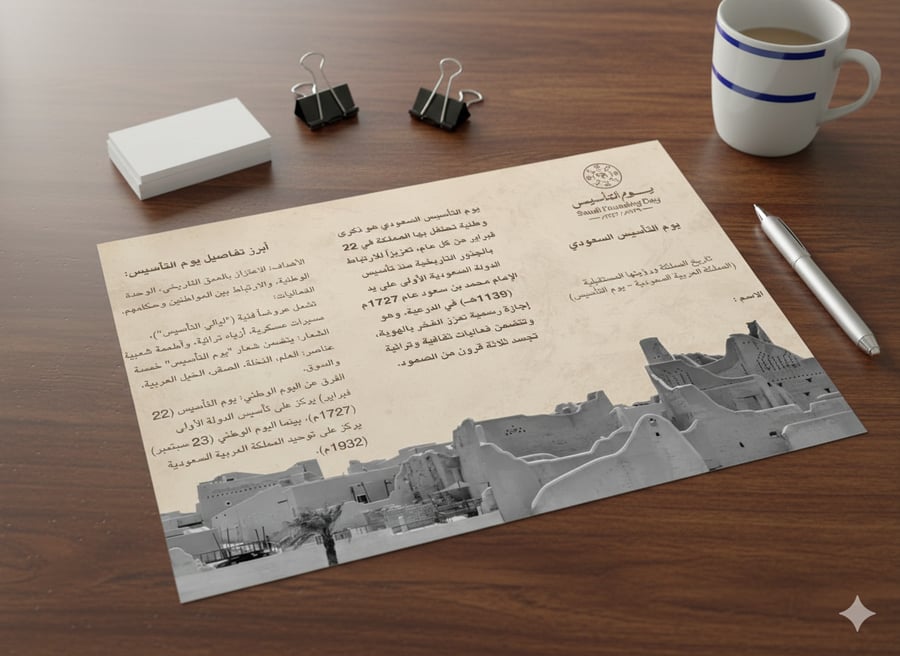 يوم التأسيس بروشور ثلاثي