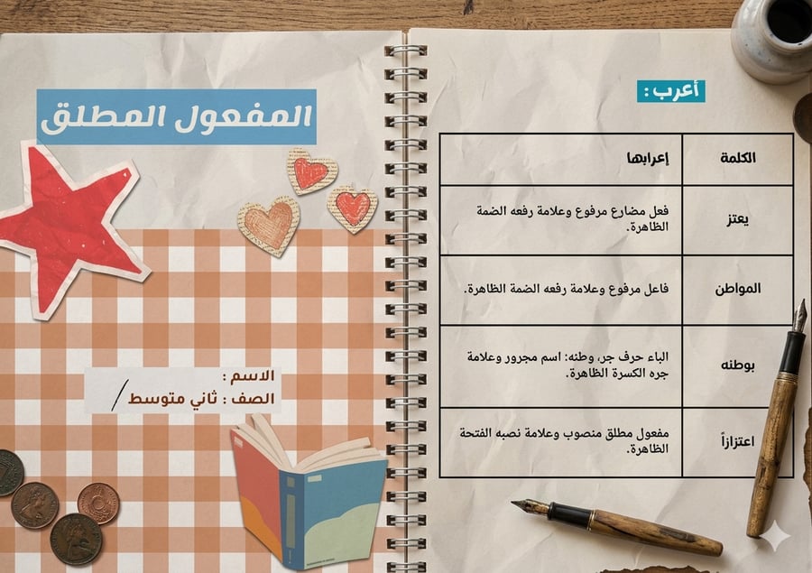 المفعول المطلق -لغتي - 2متوسط - ف2