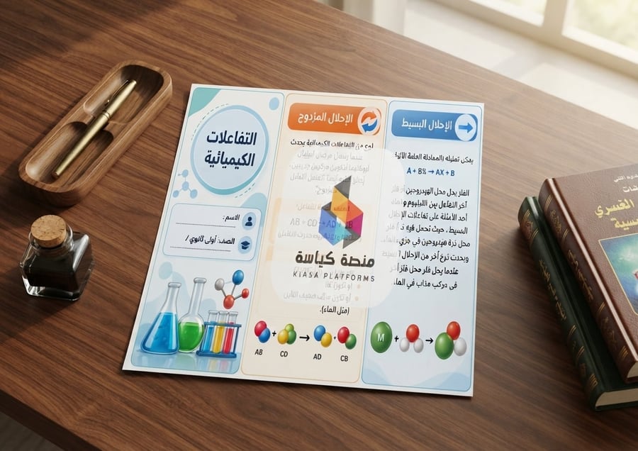 التفاعلات الكيميائة - أولى ثانوي- الفصل1