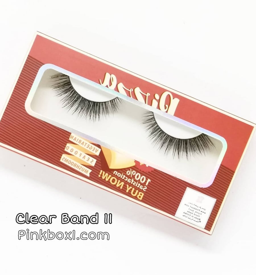 رموش باند شفاف مع ملقط بلاستيك clear Band 11