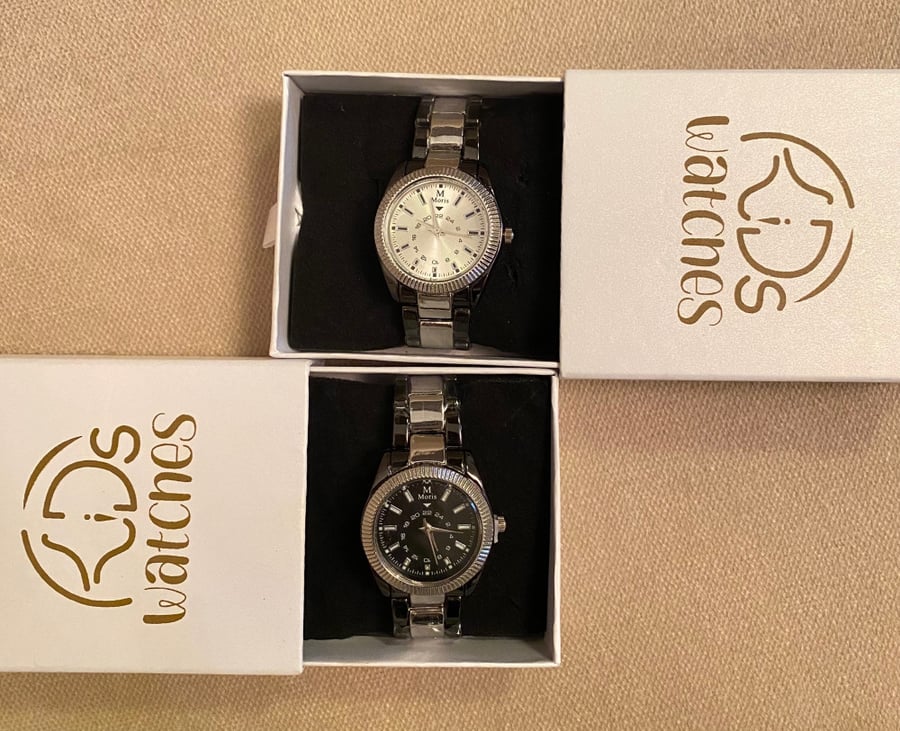 A watch similar to Rolex, silver and black
