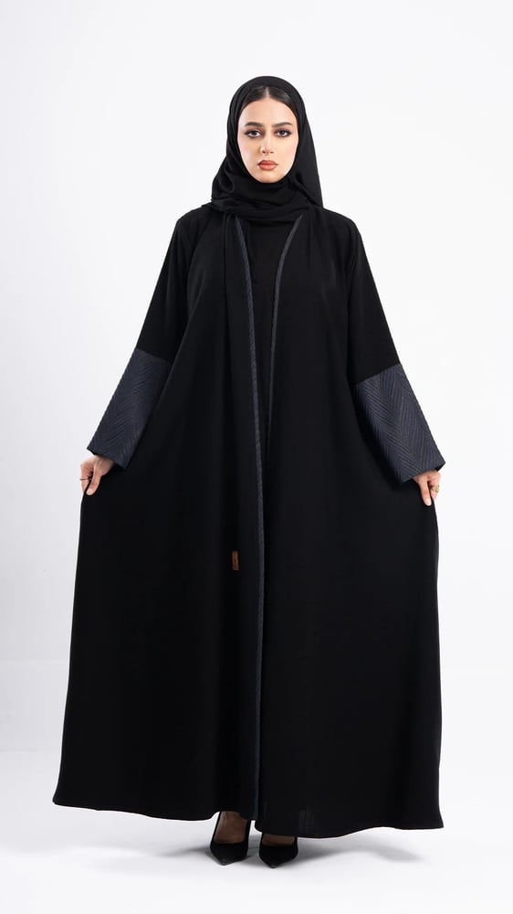 Good Jacquard Abaya in Navy Blue