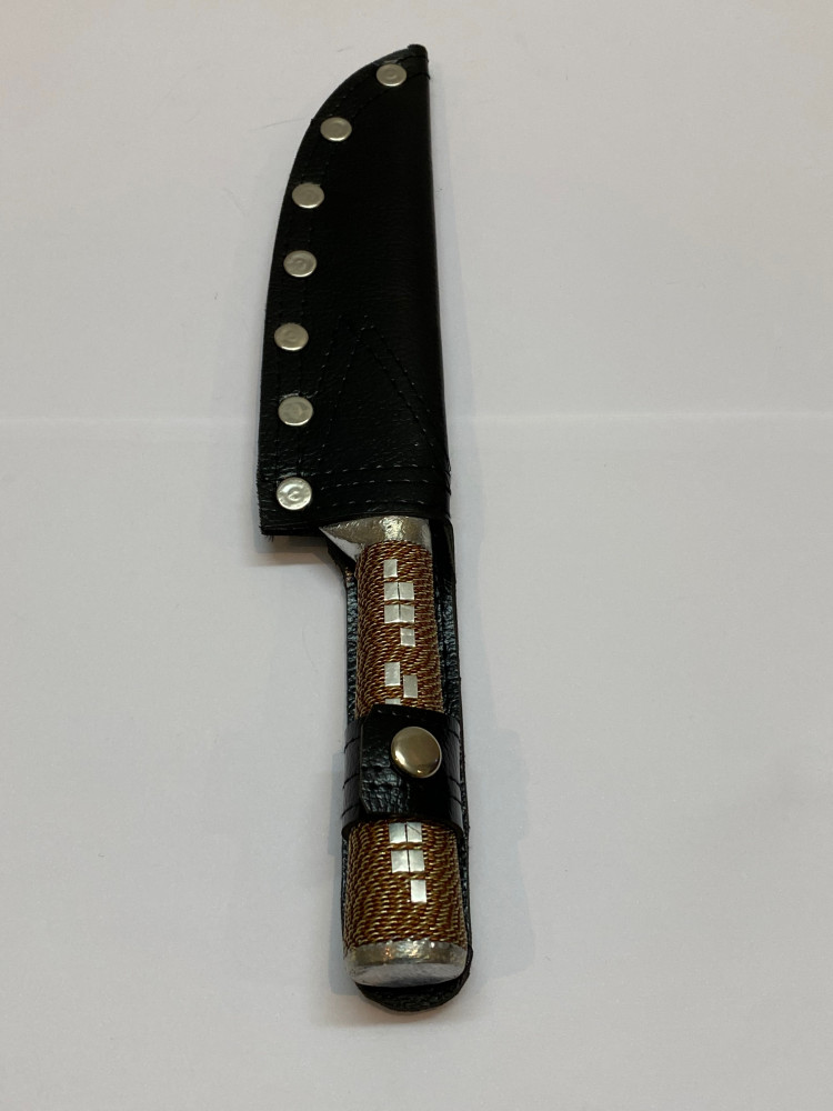 Portuguese knife, serrated, for cutting, sharp, non-corrosive + sheath