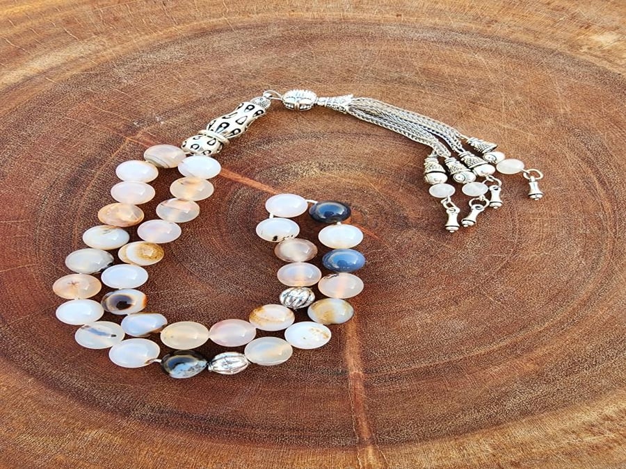 Brazilian agate rosary gemstone